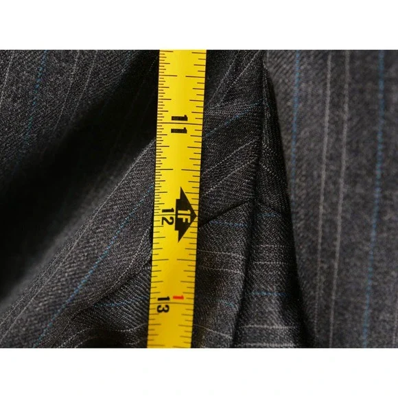 Hart Schaffner‎ Marx 2 Piece Suit 42L Gray Pinstripe Worsted Wool Pant Fit